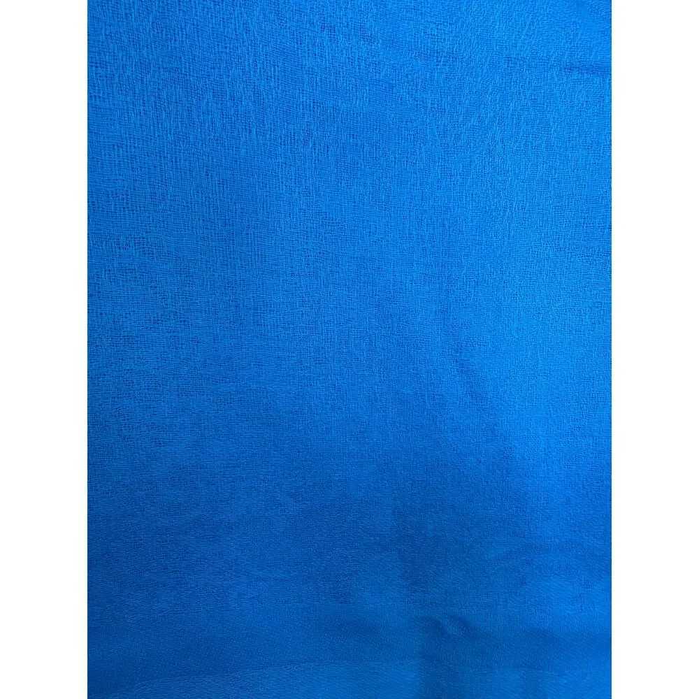 Blue Pashmina Silk Blend Fringe Scarf Wrap Shawl Luxury Bridal Coastal Oversized